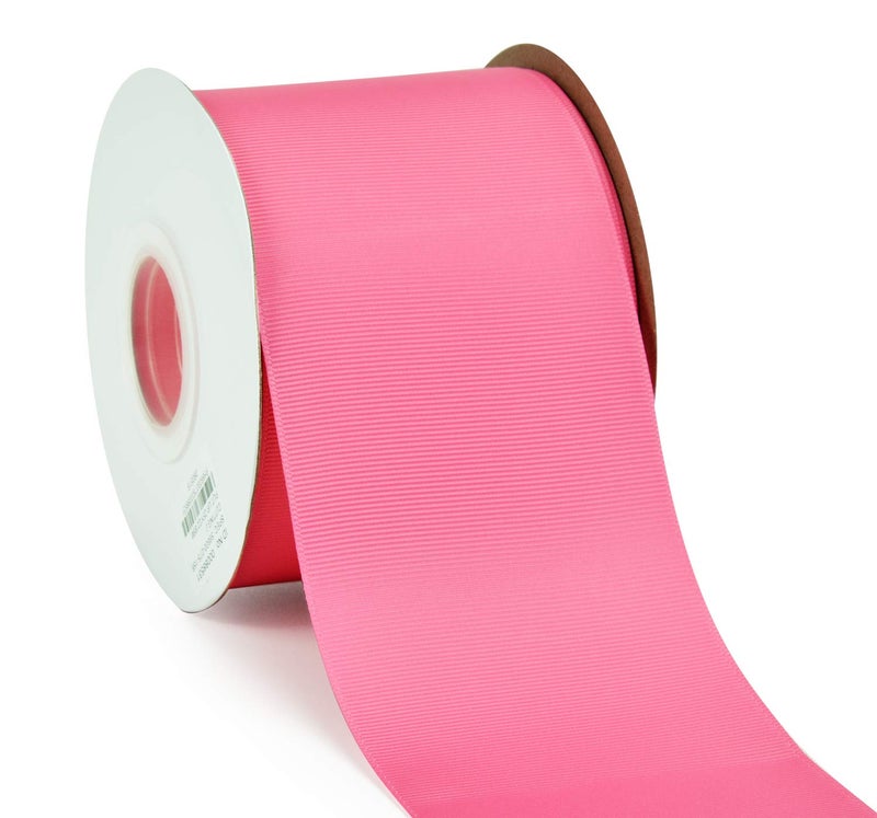 YAMA 3 inch Solid Grosgrain Ribbon Roll - 25 Yards for Gift Wrapping Ribbons, Hot Pink - Image 1